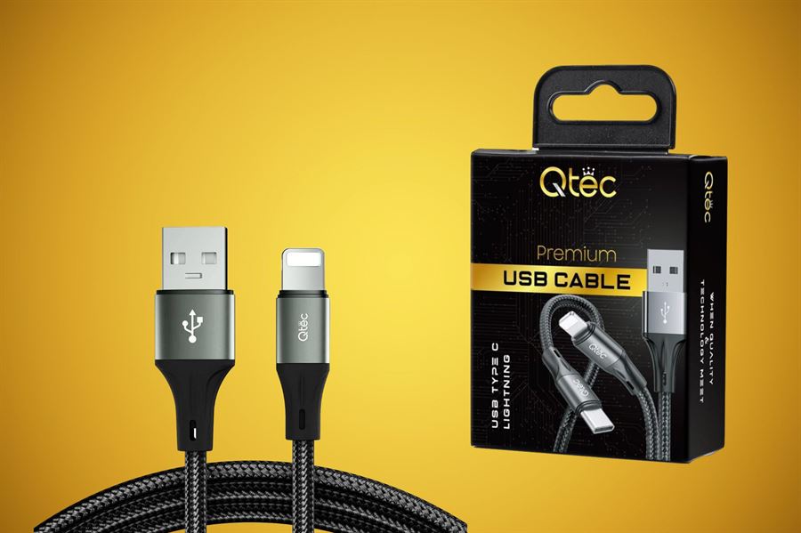 כבל USB לאיפון 1.5 מ' מבית Qtec