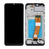 מסך לסמסונג A03S \ A037F מקורי סרויס פק + מסגרת cellstock.co.il