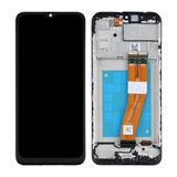 מסך לסמסונג A02S \ A025F מקורי סרויס פק + מסגרת cellstock.co.il